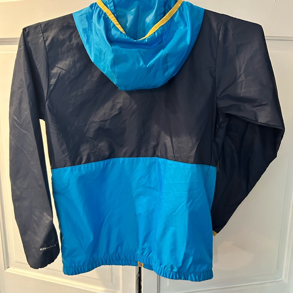 *KIDS*Columbia Navy and Blue Windbreaker with Yellow Accents - Picture 3 of 3